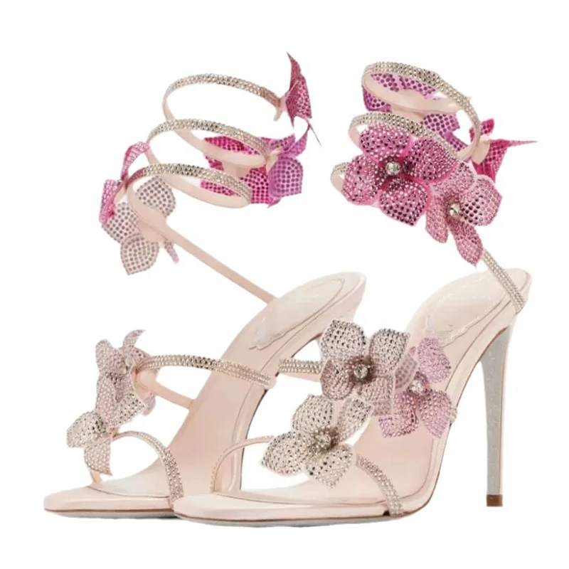 Women'S Shoes Quality - Eilyken 섹시한 크리스탈 꽃 얇은 하이힐