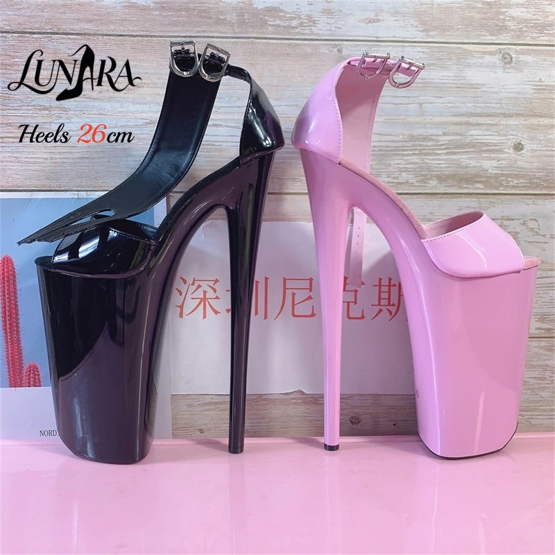 26cm/10인치 핑크색 에나멜 극세사 높은 굽 샌들  - Women'S Shoes Quality 리뷰 및 가격