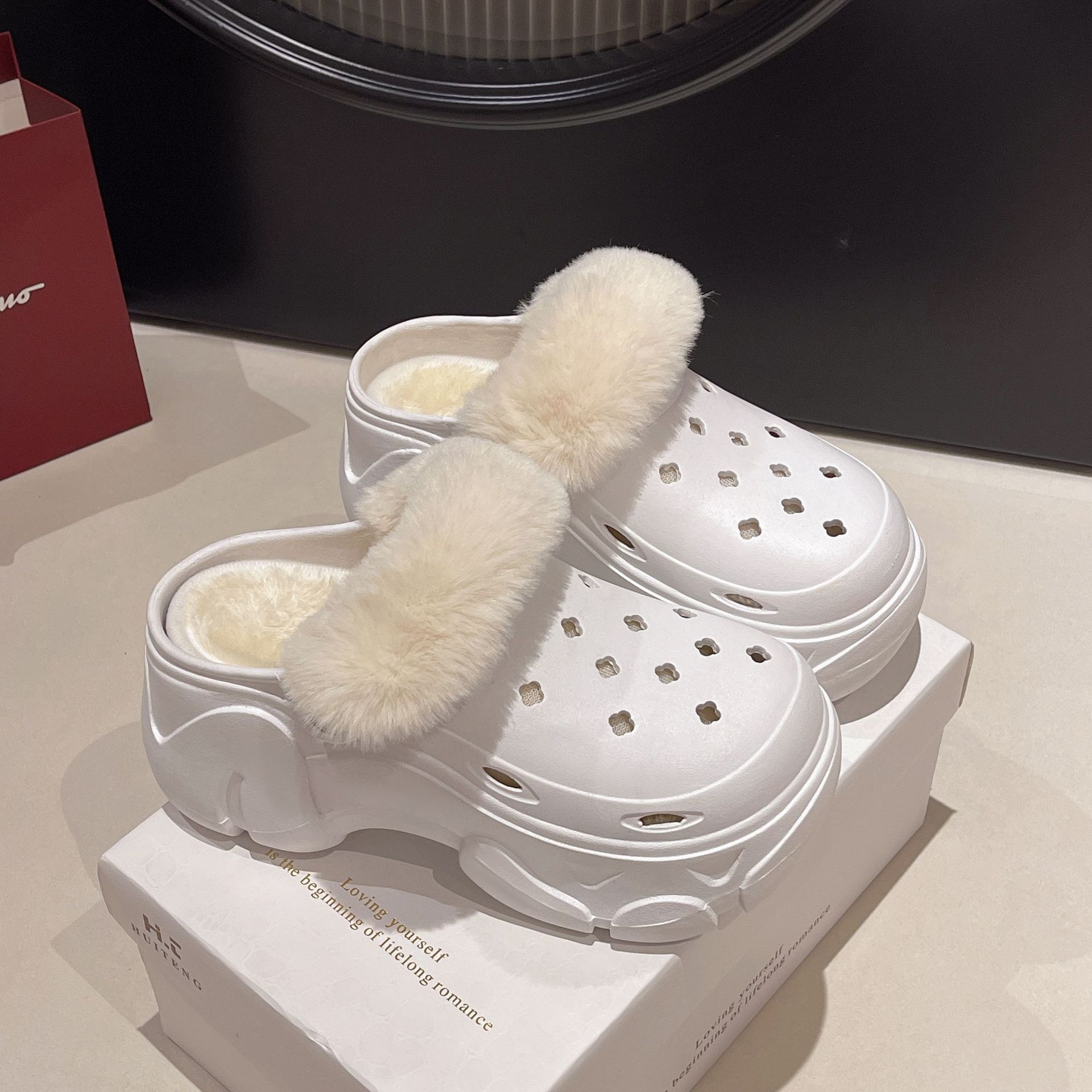 여성용 하이힐 플리스 안감 클로그 슈즈 겨울 두꺼운 바 - Women'S Shoes Clogs 리뷰 및 가격