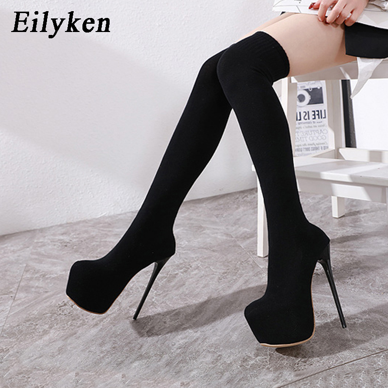 Eilyken 여성용 플랫폼 힐, 무릎 위, 겨울 부츠 - Sock Boot Women 리뷰 및 가격