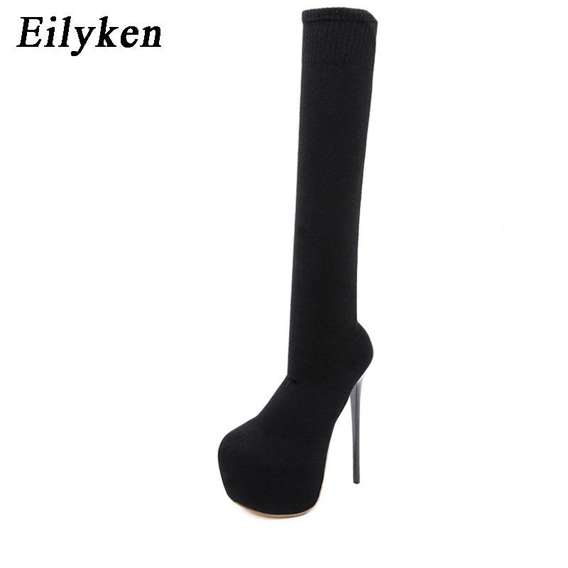 Eilyken 여성용 플랫폼 힐, 무릎 위, 겨울 부츠 - Sock Boot Women 리뷰 및 가격
