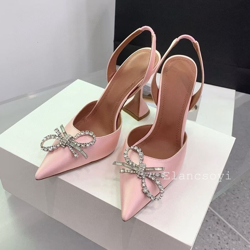뾰족코 하이힐 여성 펌프스 크리스탈 리본 새틴 샌들 여 - Women'S Shoes Quality 리뷰 및 가격