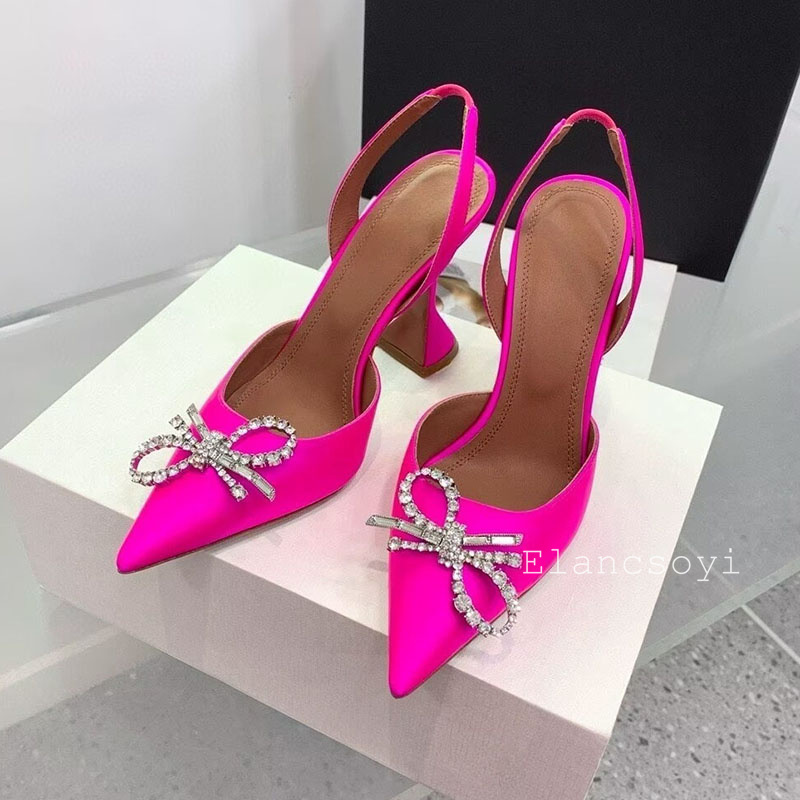 뾰족코 하이힐 여성 펌프스 크리스탈 리본 새틴 샌들 여 - Women'S Shoes Quality 리뷰 및 가격