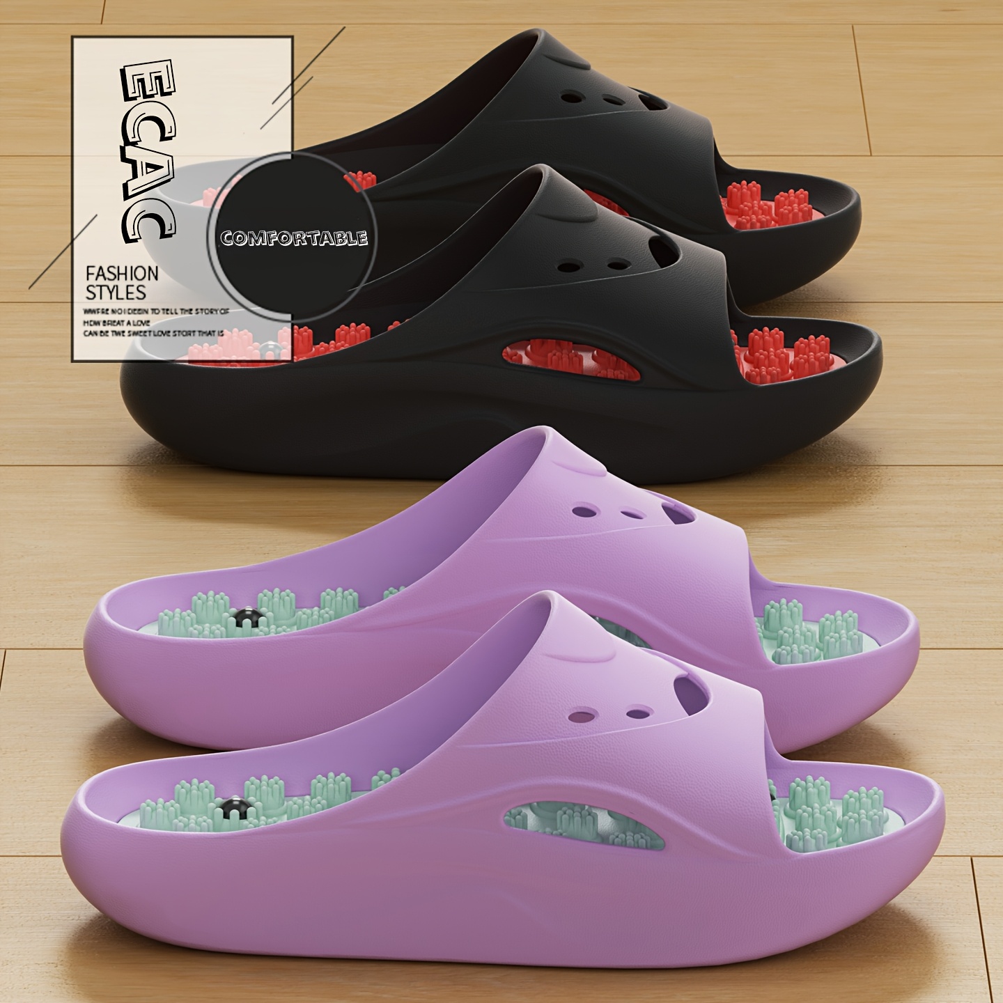 여성 남성 EVA 마사지 슬리퍼 두꺼운 밑창 욕실 슬라 - Mule Slip On 리뷰 및 가격