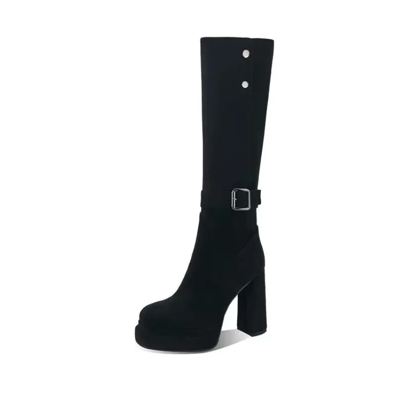 여성 플랫폼 두꺼운 굽 높은 굽 2025 신상 가을 겨 - Knee High Boots Women 리뷰 및 가격