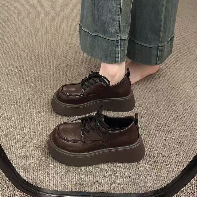 여성용 빈티지 브라운 레이스업 플랫폼 옥스포드 슈즈 라 - Oxford Lace Up Women 리뷰 및 가격