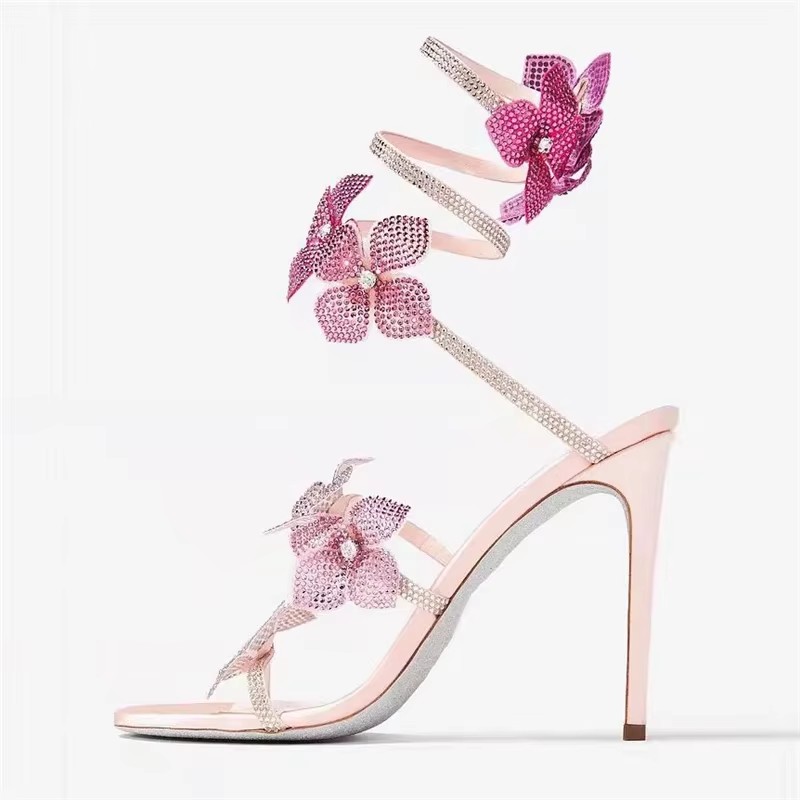 Eilyken 섹시한 크리스탈 꽃 얇은 하이힐 여성 샌 - Women'S Shoes Quality 리뷰 및 가격