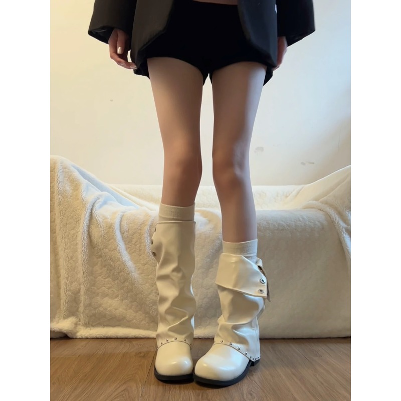 여성용 루즈핏 튜브형 롱 부츠, 접을 수 있는 부츠 윗 - Knee High Boots Women 리뷰 및 가격