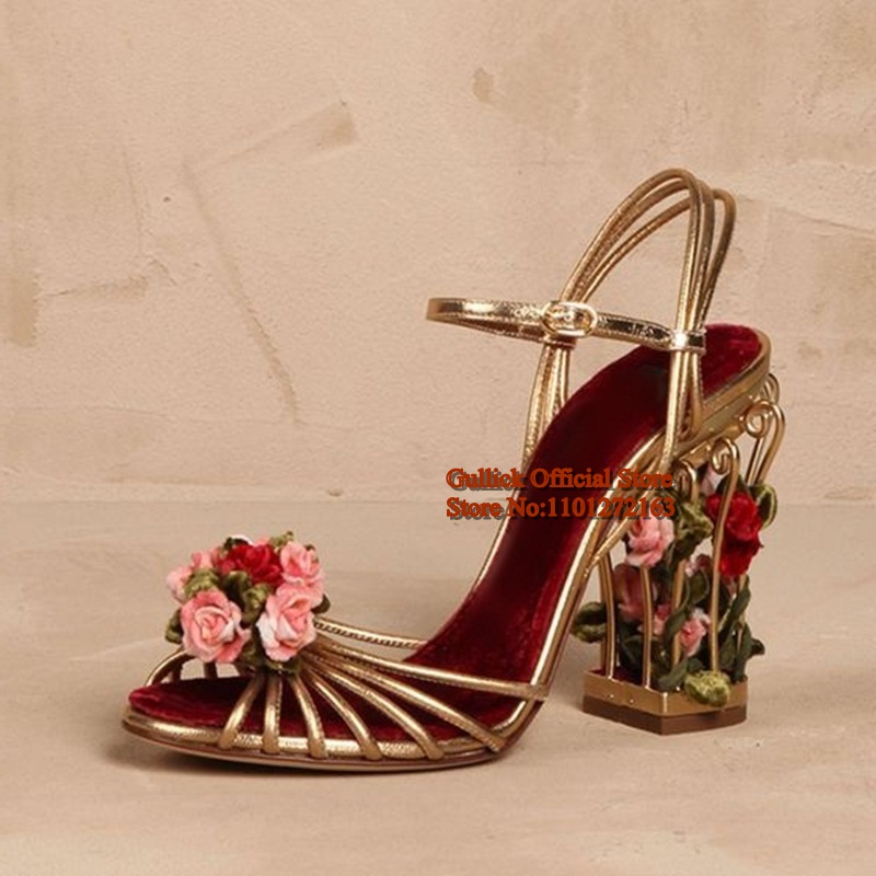 럭셔리 버드 케이지 여성 샌들 골드 메탈릭 가죽 스트랩 - Women'S Shoes Clogs 리뷰 및 가격