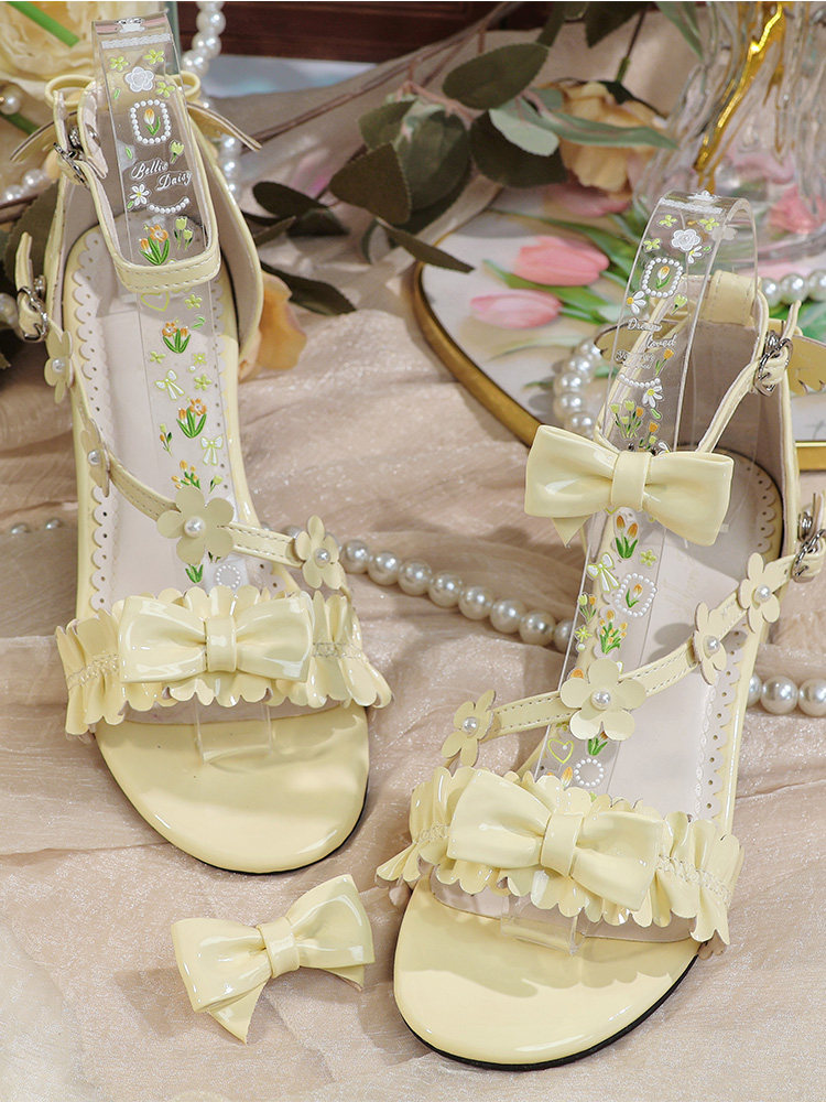 일본 오리지널 로리타 플라워 프릴리 보우 샌들 여름 큰 - Women'S Shoes Clogs 리뷰 및 가격